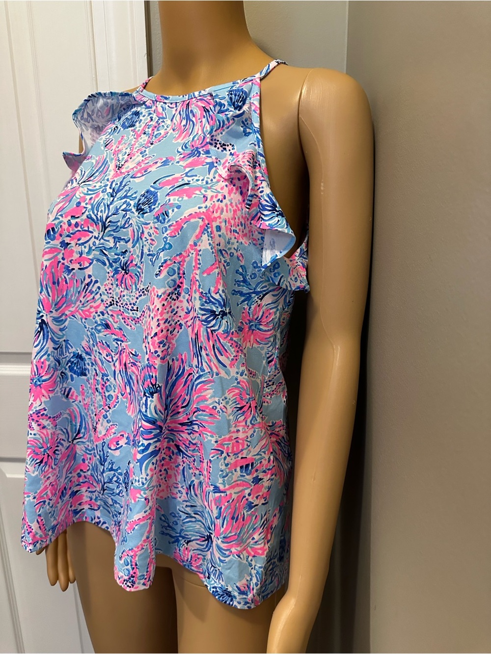Lilly Pulitzer Billie Halter Top in  Celestial Blue Seek and Sea